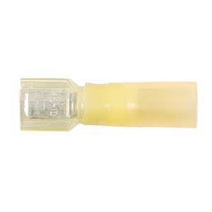 12 - 10 AWG Yellow Polyolefin Fully Insulated Pro-Tech™ Commercial Grade Heat Shrink (1/4" Tab) Male Quick Slide Terminal