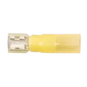 12 - 10 AWG Yellow Polyolefin Fully Insulated Pro-Tech™ Commercial Grade Heat Shrink (1/4" Tab) Female Quick Slide Terminal