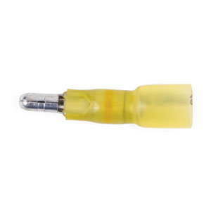 12 - 10 AWG Yellow Polyolefin Insulated Ultra-Link Crimp & Solder (.157) Male Long Neck Snap Plug